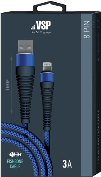 BoraSCO Fishbone 38509 USB - Apple Lightning 1 м синий