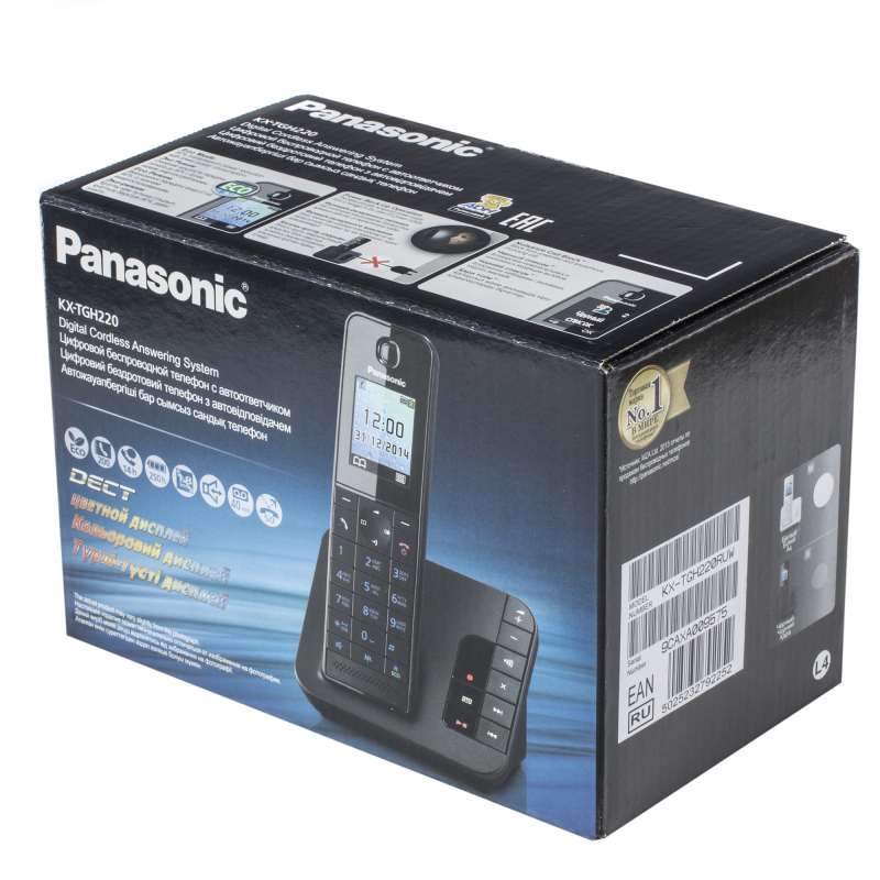Беспроводной телефон Panasonic KX-TGH220RUB, черный