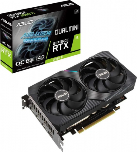 Видеокарта Asus DUAL-RTX3060TI-O8GD6X, 8Gb GDDR6X, 256 bit, 3xDP, HDMI
