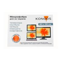 Чистящие салфетки  Konoos KT-1, для оргтехники, микрофибра,  20*30 см. 1 шт.