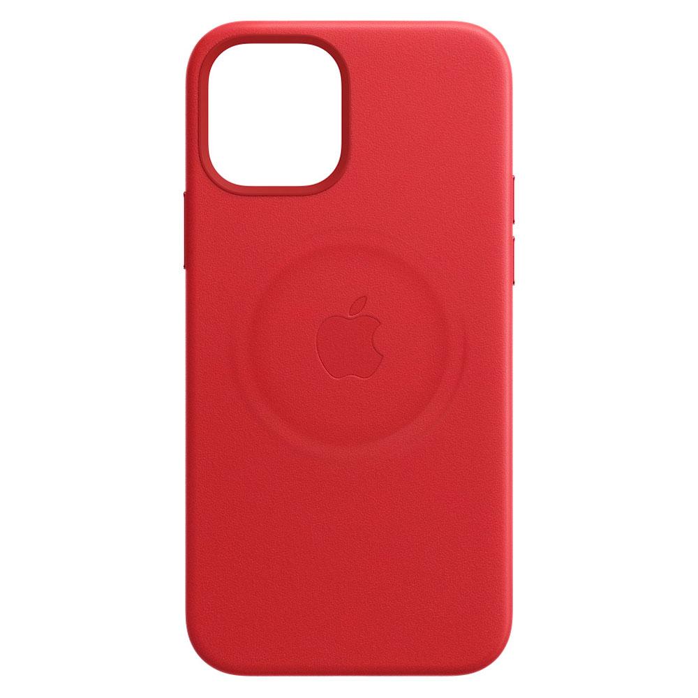 Чехол для телефона Apple iPhone 12 Mini Leather Case with MagSafe - (MHK73ZM/A), (PRODUCT) красный