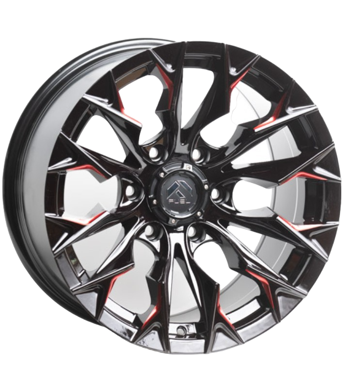 Диск Kipardo 18С11 6х139.7 R17х9 СВ110,1 ЕТ0, Black Milling red