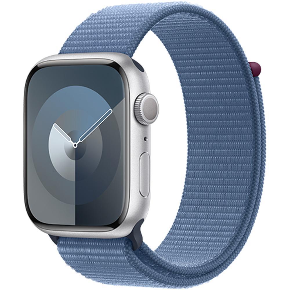Смарт часы Apple Watch Series 9 GPS 41mm Silver Aluminium Case with Winter Blue Sport Loop (MR923QR/A)