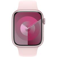 Смарт часы Apple Watch Series 9 GPS 45mm Pink Aluminium Case with Light Pink Sport Band - S/M (MR9G3QR/A), розовые