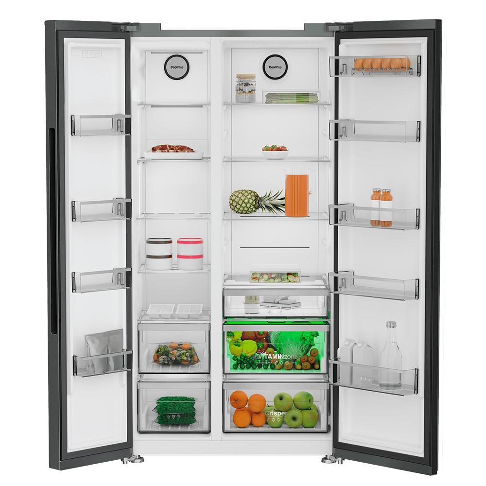 Холодильник Grundig GSN 30110 FXBR Side-By-Side, черный