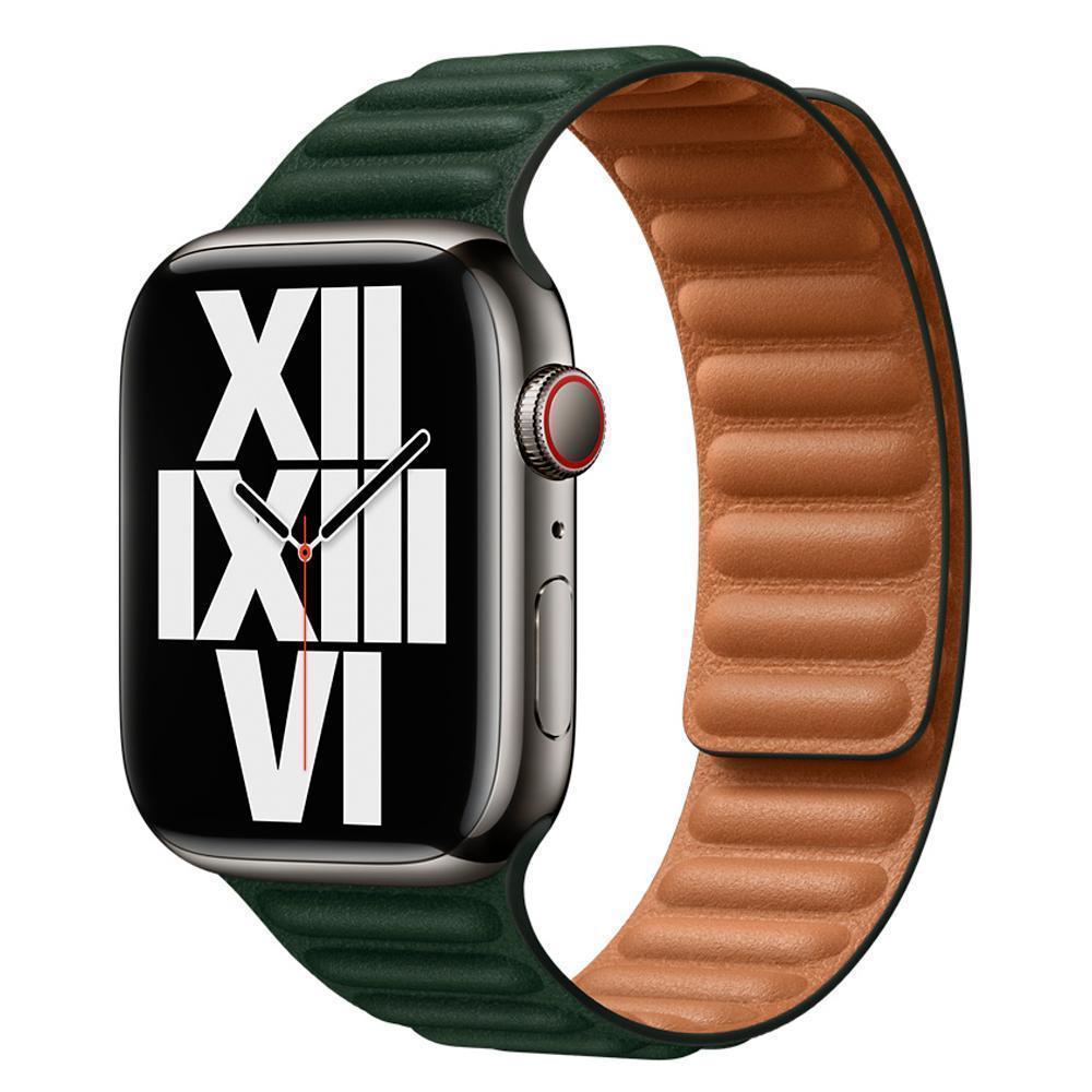 Ремешок Apple 45mm Sequoia Green Leather Link - M/L (ML803ZM/A)