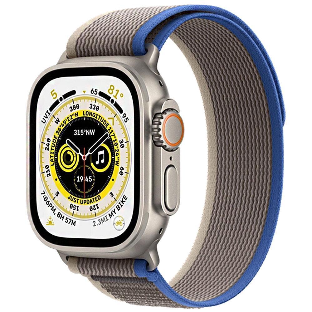 Смарт часы Apple Watch Ultra GPS + Cellular, 49mm Titanium Case with Blue/Gray Trail Loop - S/M (MNHL3RB/A)