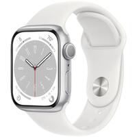 Смарт часы Apple Watch Series 8 GPS 41mm Silver Aluminium Case with White Sport Band - Regular (MP6K3GK/A)