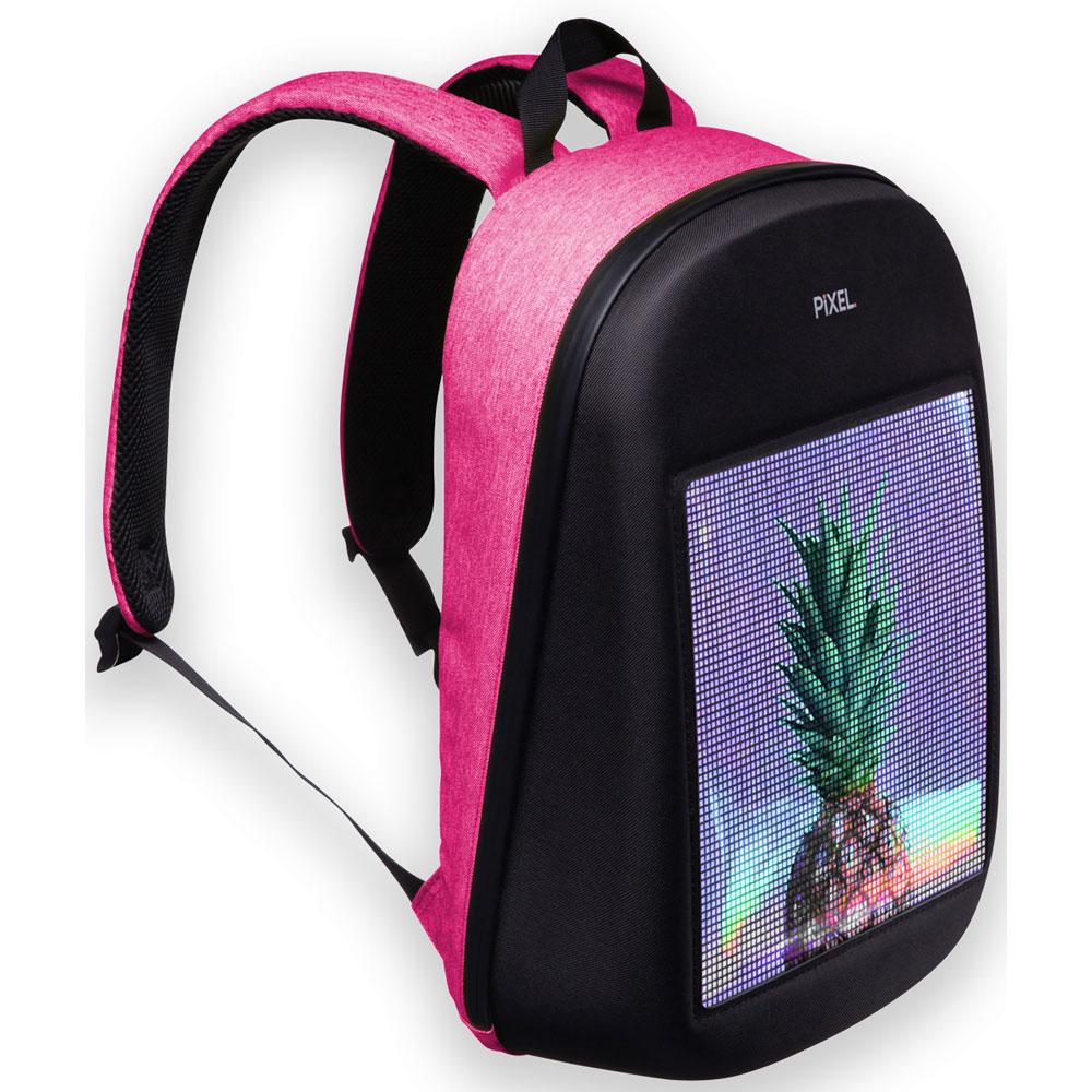 Рюкзак для ноутбука Pixel One - Pinkman с LED-дисплеем, розовая