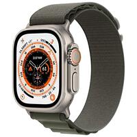 Смарт часы Apple Watch Ultra GPS + Cellular, 49mm Titanium Case with Green Alpine Loop - Medium (MQFN3GK/A)