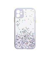 Чехол для телефона A-Case Iphone 12 Mini с блестками фиолетовый