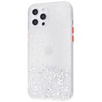 Чехол для телефона A-Case Iphone 12 Pro с блестками белый
