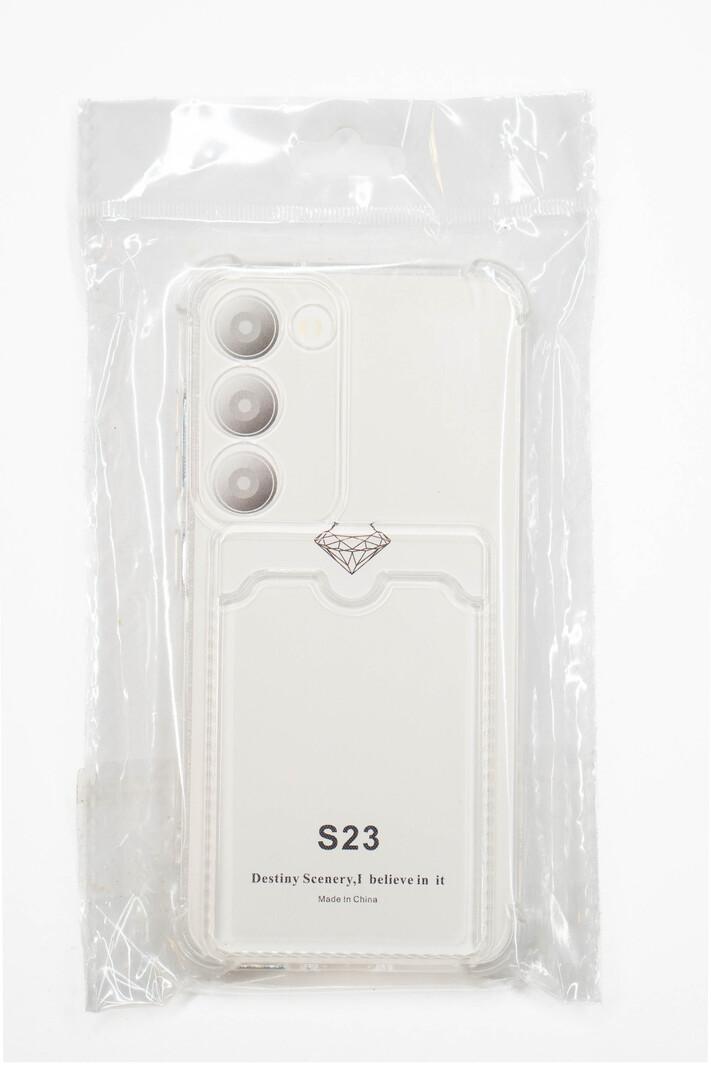 Чехол для мобильного телефона Samsung Galaxy S23 с визитницей прозрачный