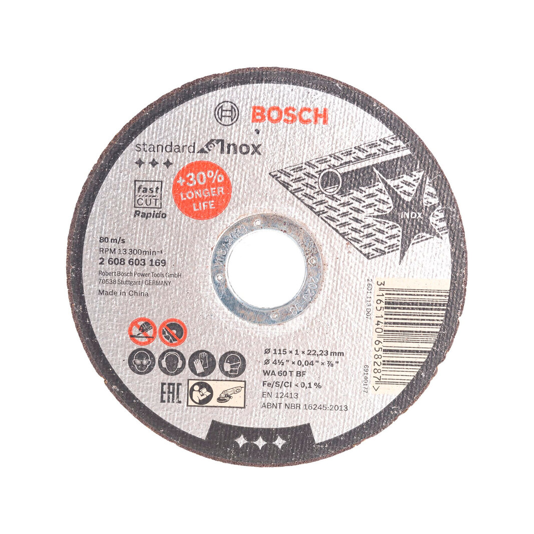 Диск отрезной по нержавеющей стали Bosch 115*1мм 2608603169