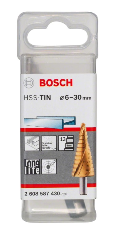 Сверло ступенчатое Bosch HSS-TIN 4-12 мм 2608587429