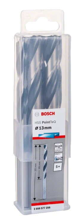 Сверло по металлу Bosch PointTeQ 13 мм 2608577298, 5 шт.