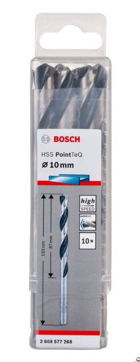 Сверло по металлу Bosch PointTeQ 10 мм. 2608577268, 10 шт.