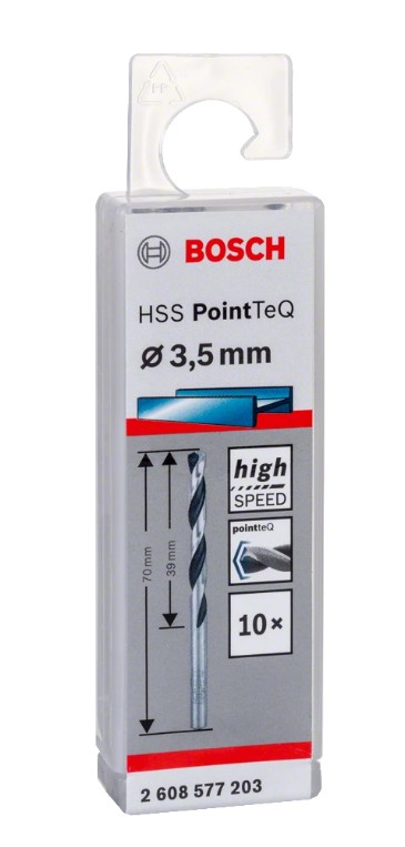 Сверло по металлу Bosch PointTeQ 3.5мм 2608577203, 10 шт.