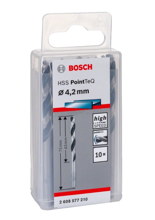 Сверло по металлу Bosch PointTeQ 4.2мм 2608577210, 10шт.