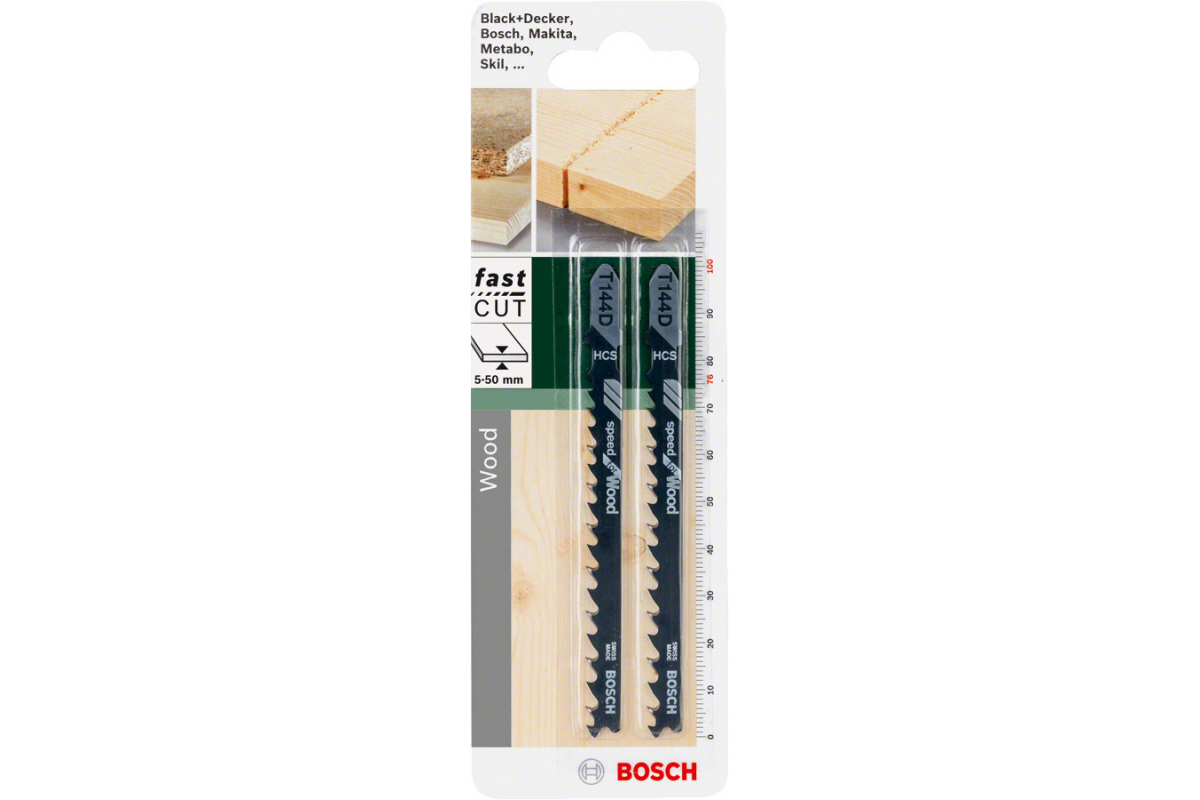 Набор пилок для лобзика Bosch T144D 2609256718, 2 шт. в упаковке