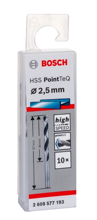 Сверло по металлу Bosch PointTeQ 2.5 мм. 2608577193, 10 шт.