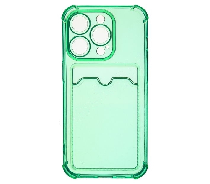 Чехол-накладка \"Визитница\" с карманом для iPhone 14 Pro (зеленый)