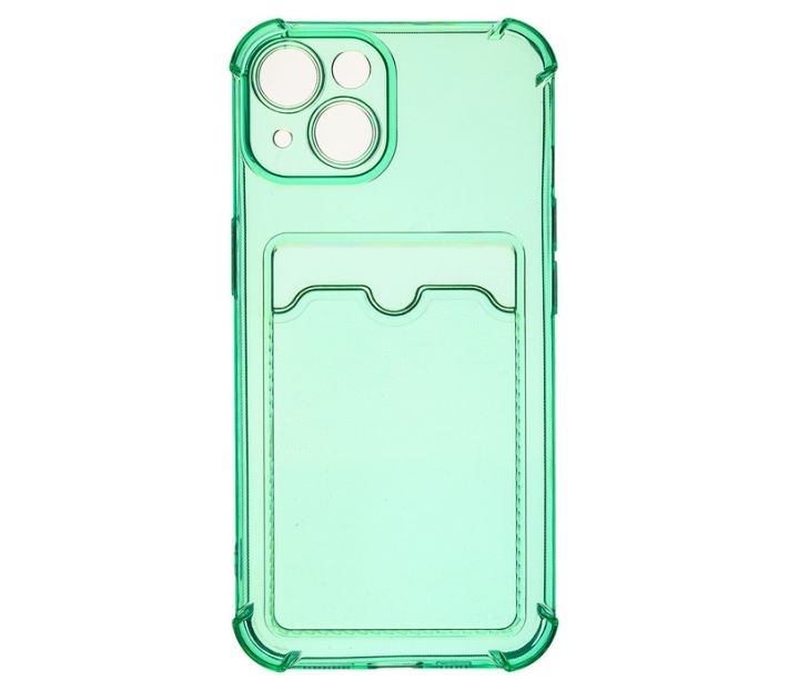 Чехол-накладка "Визитница" с карманом для iPhone 14 (зеленый)