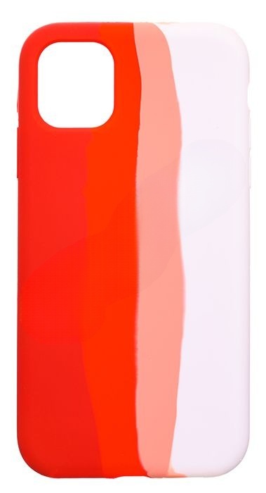 Чехол-накладка &quot;Rainbow&quot; case для iPhone 12 mini (красно-белый)