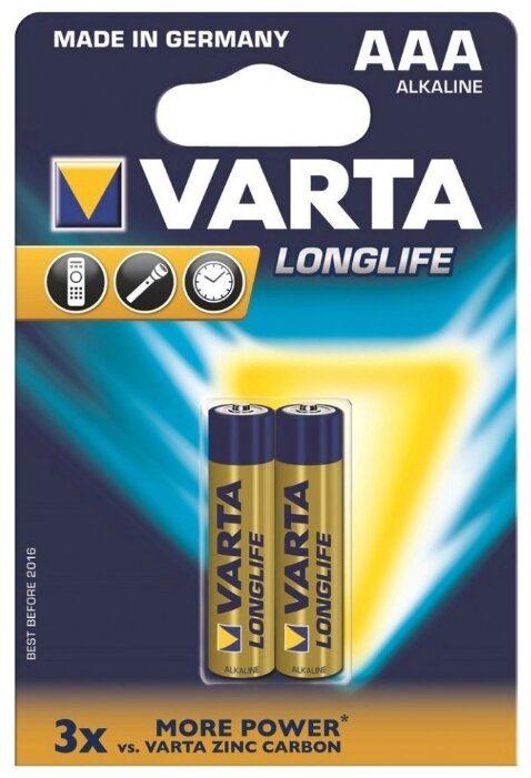 Батарейка Varta Longlife AAA, 2 шт