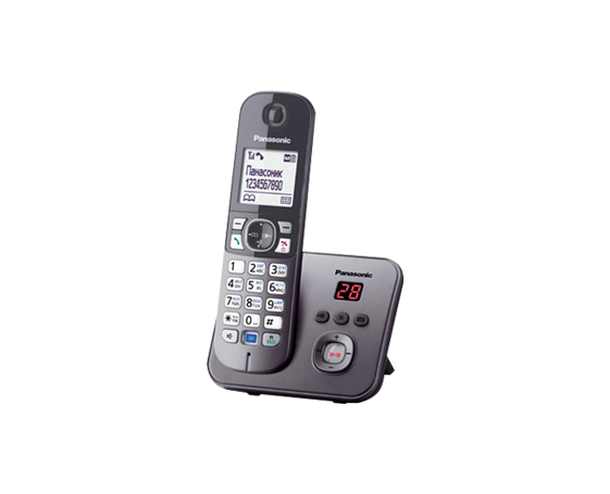 Беспроводной телефон Panasonic KX-TG6821RUM, серый металлик