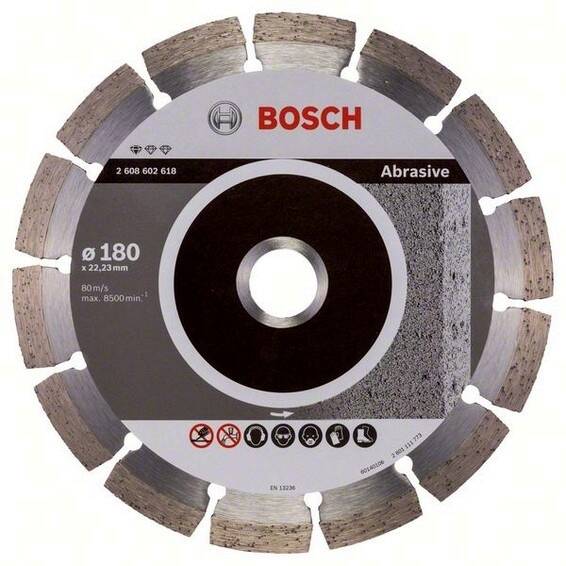 Диск алмазный отрезной Bosch Stf Abrasive, 2608602618, 180x22.23