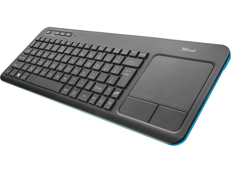 Клавиатура Trust Veza Wireless Touchpad Keyboard RU, черная