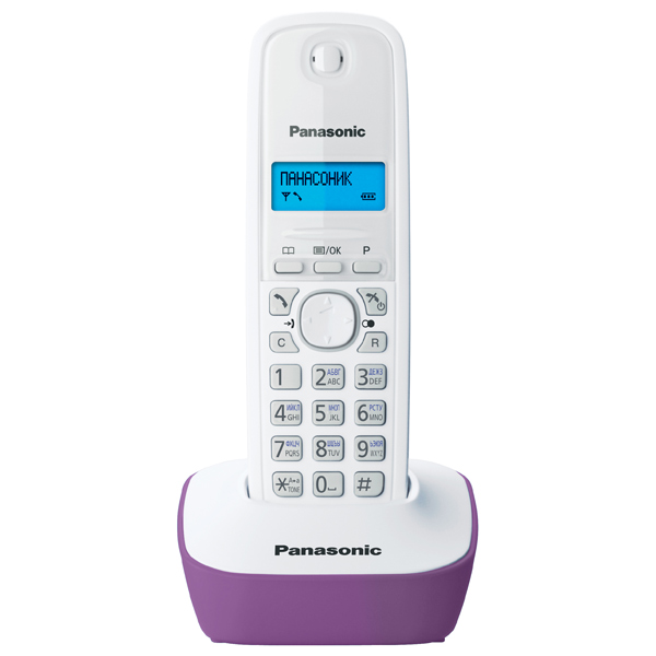 Беспроводной телефон Panasonic KX-TG1611RUF, бело-фиолетовый