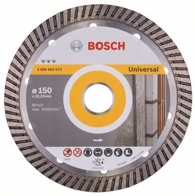 Диск алмазный отрезной Bosch Best for Universal Turbo, 2608602673, 150x22.23