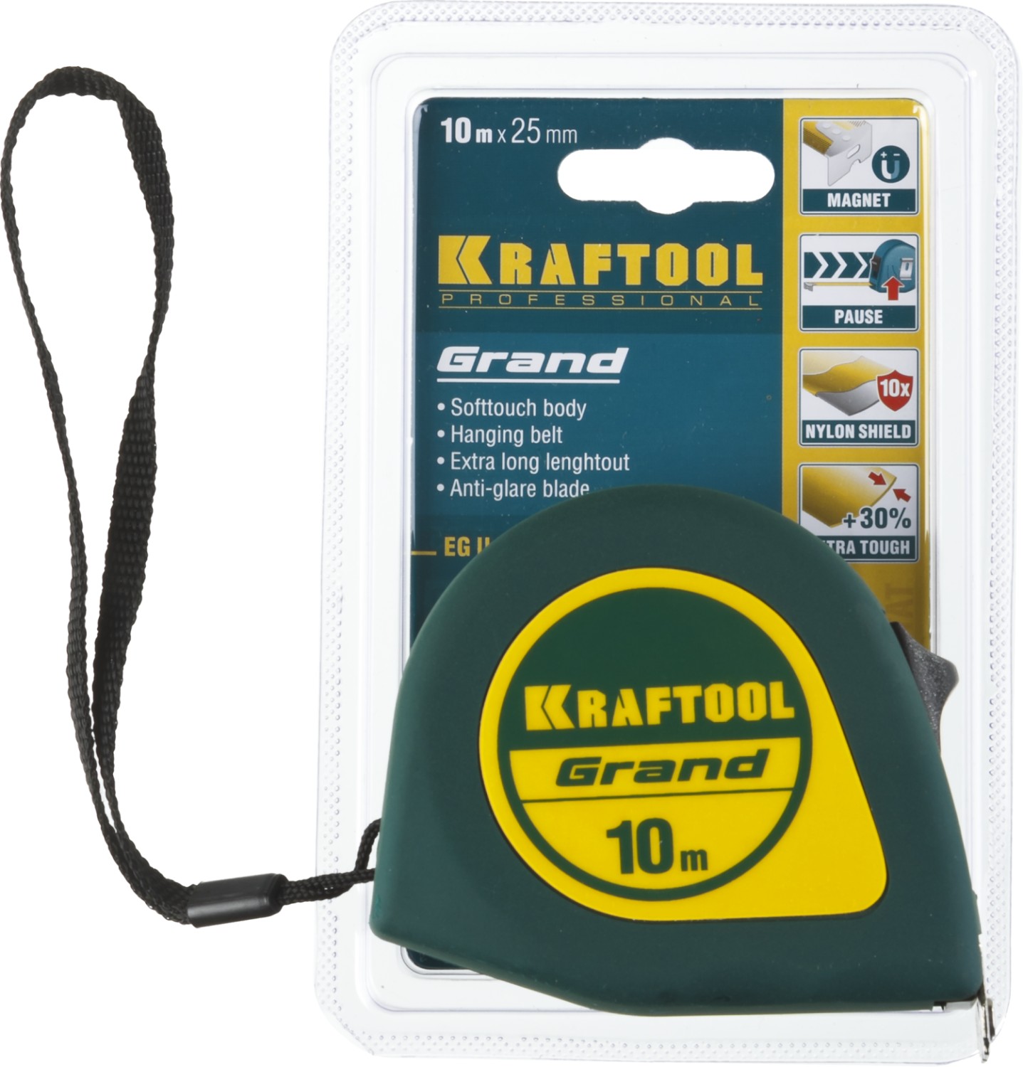Рулетка Kraftool Grand 34022-10-25, 10м х 25мм
